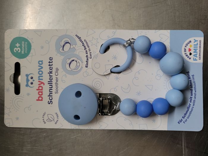 Attache-sucette avec chaîne en silicone et clip porte-sucette pour bébé compatible toutes sucettes