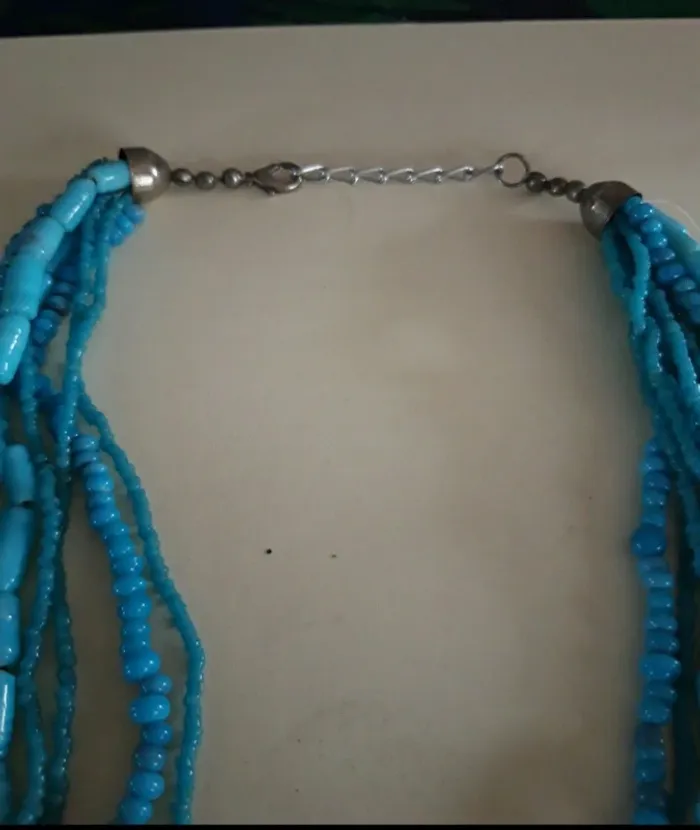 Collier multirangs perles turquoises - photo numéro 4