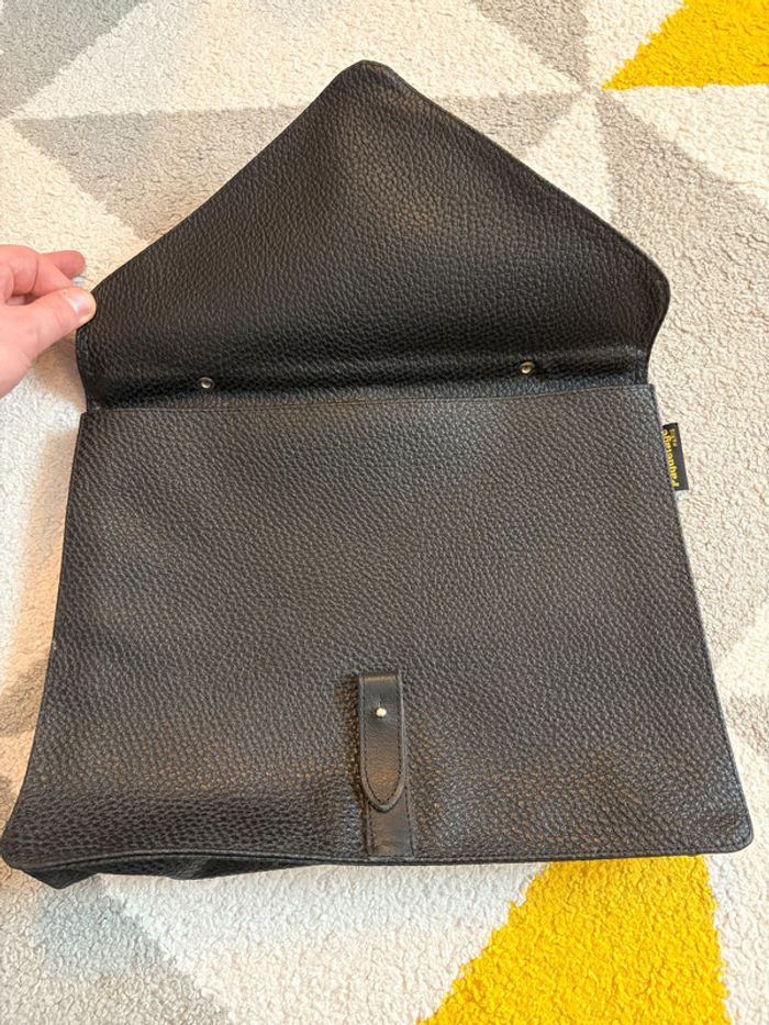 Cartable en cuir noir Paquetage - photo numéro 3