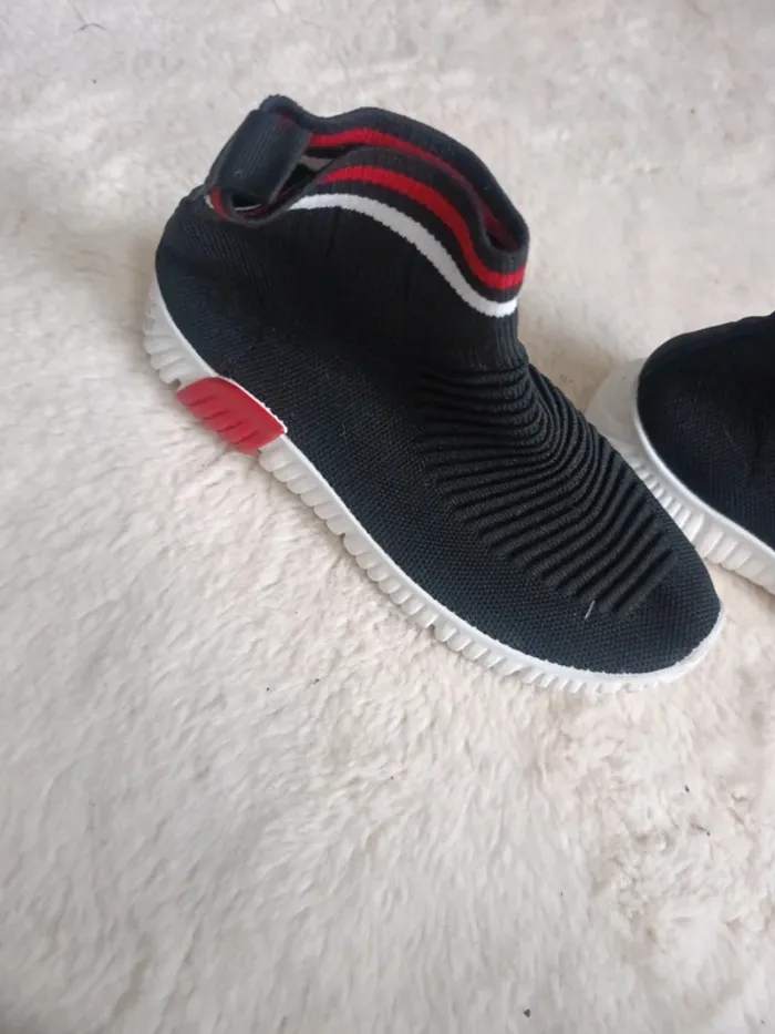 Basket textile noir rouge taille 38 - photo numéro 3