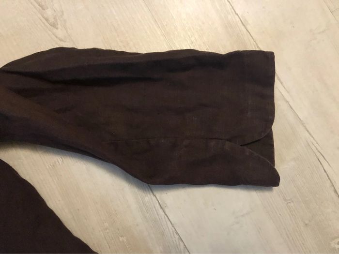 AN18- veste en 100% lin couleur chocolat T 50/52 - photo numéro 8