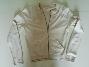 veste zippée beige camaieu
