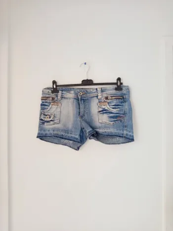 Short en jeans taille basse femme