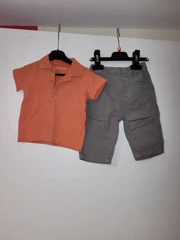 Ensemble polo + pantalon garçon 6 mois