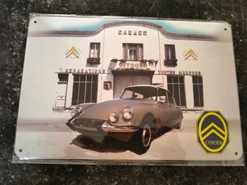 Enseigne métallique murale CITROËN DS