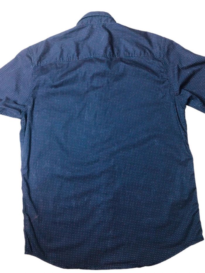 Chemise noire petits motifs rouge marine Tom Tailor black small red navy stars pattern shirt - photo numéro 5