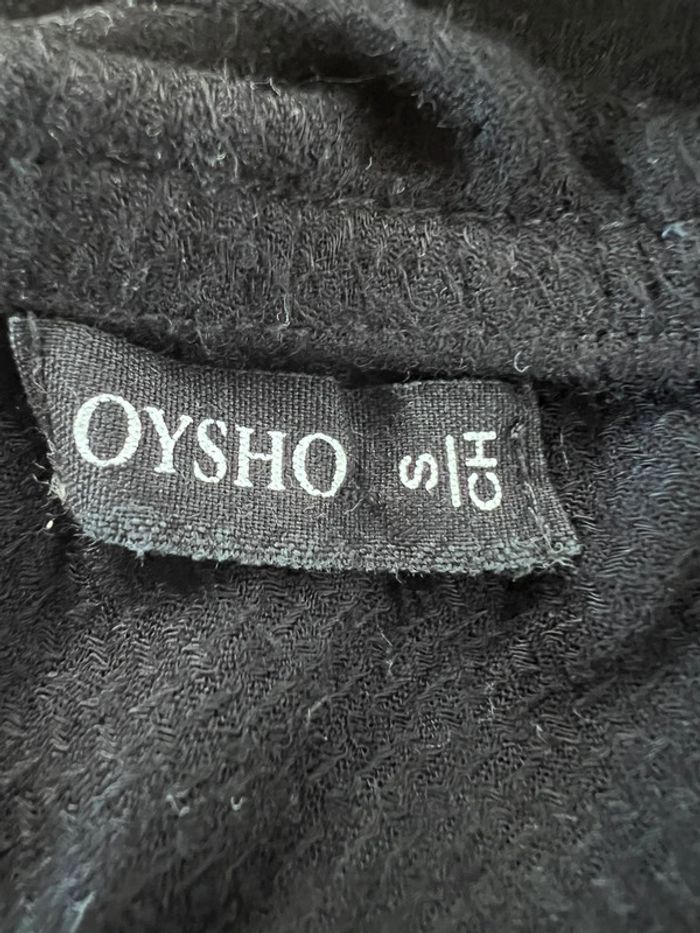 T-shirt noir Oysho col avec volants – taille S – épaules dénudées - photo numéro 3