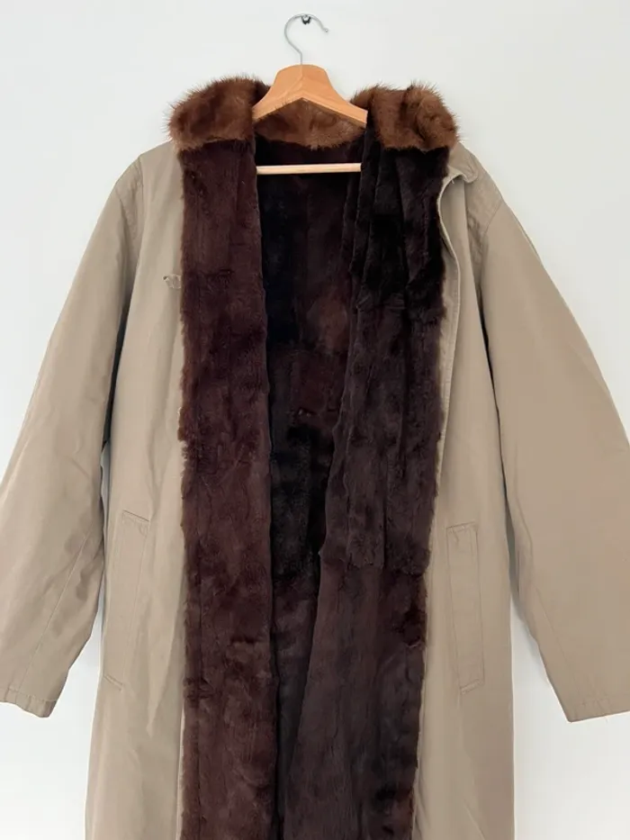 Manteau trench fourrure femme - photo numéro 2