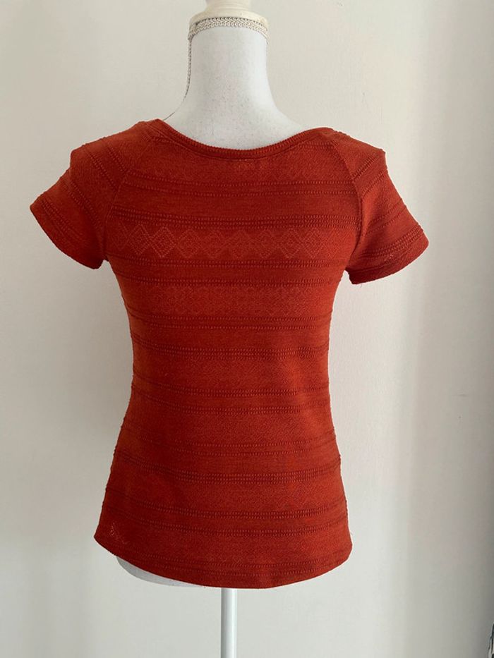 T-shirt Rouille H&M 🌺 Taille 36 - photo numéro 3