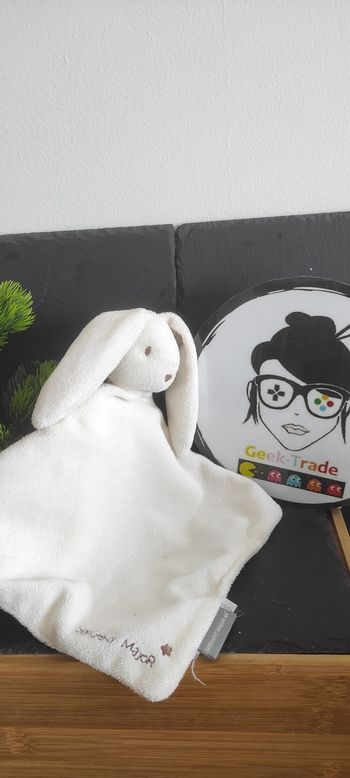 Sergent major doudou plat lapin beige marron étoile losange mouchoir Carré