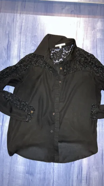 Chemise noire dentelle