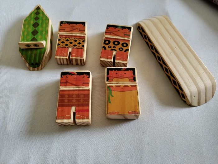 Jeu en bois pirogue et indiens - photo numéro 2