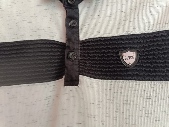Polo écru noir " Blvck" en T.L - photo numéro 9