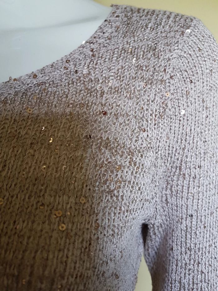 Pull léger manches longues à paillettes - photo numéro 5