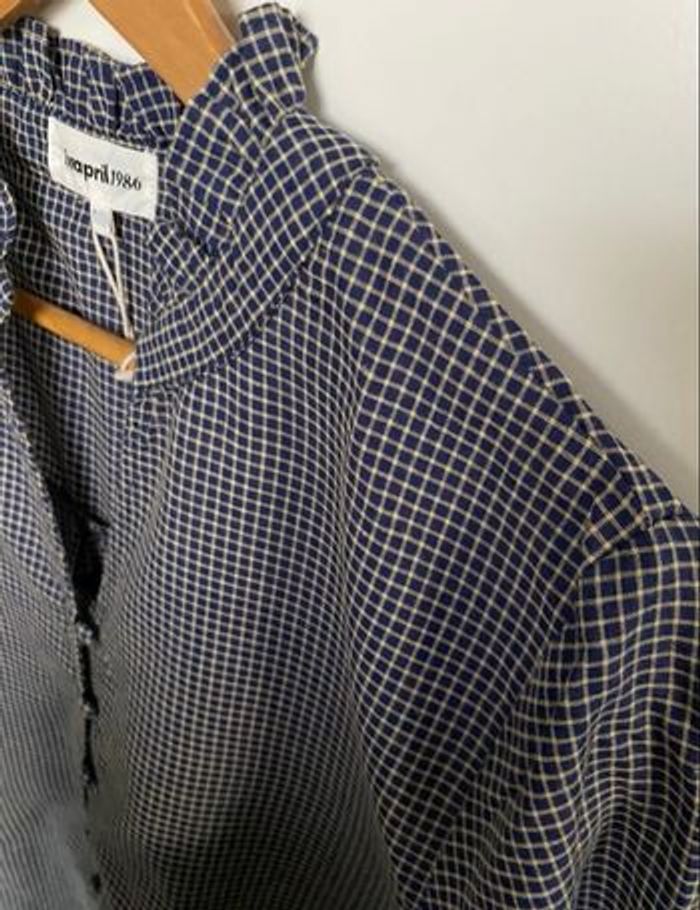 Blouse Vichy - Marine - Taille S/M - photo numéro 3