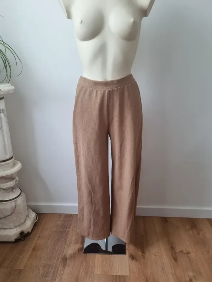Pantalon fluide marron clair tissé Pull&Bear - photo numéro 2
