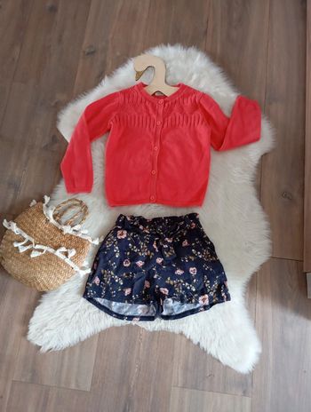LC kids by little cigogne 🔆 ensemble short liberty + gilet ajouré 4 ans