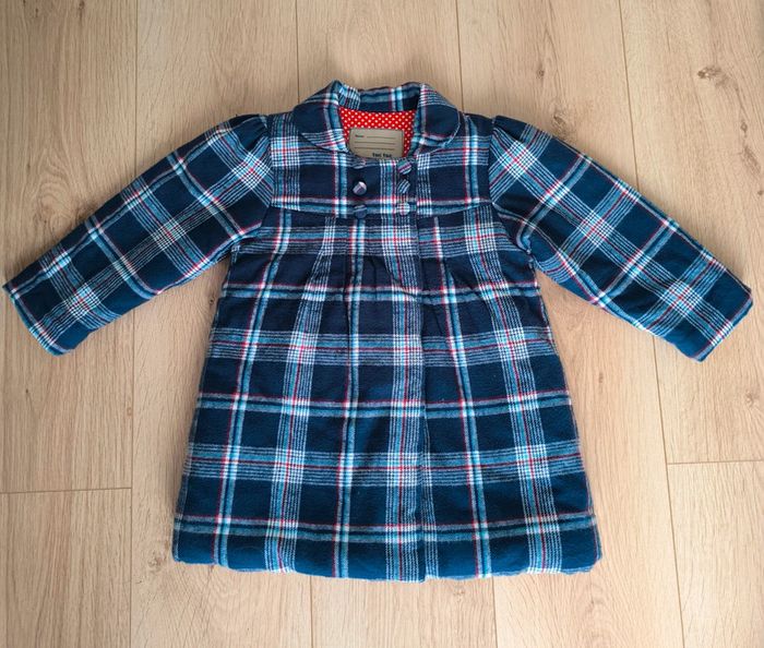 Manteau chaud hiver fille Motifs écossais Bleu marine et rouge Tuc Tuc - 2 ans 92 cm