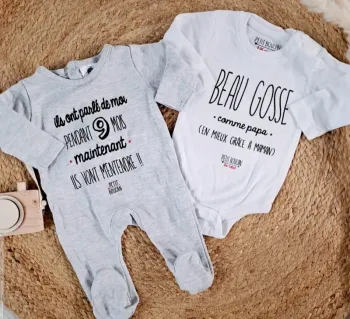 Pyjama + body à message taille 3/6 mois