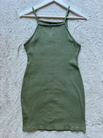 Robe courte été Bershka kaki