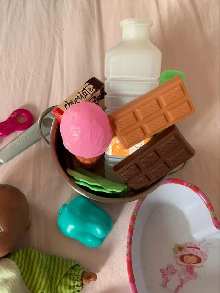 Lot petit bébé 18 cm + dînette - photo numéro 4