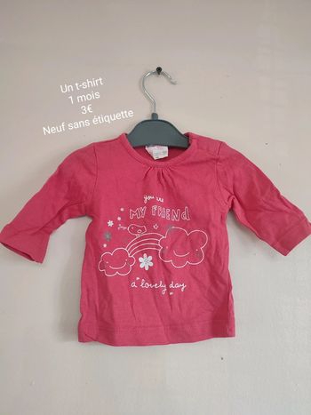T-shirt 1 mois fille