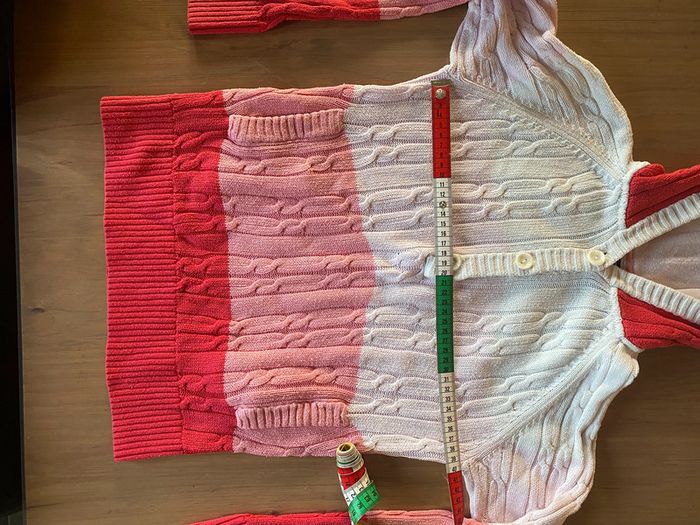 Pull maille avec tresses Tommy Hilfiger blanc rose avec capuche 12/14 ans - photo numéro 11