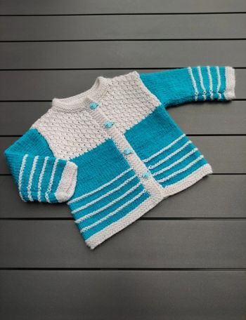 Gilet layette turquoise