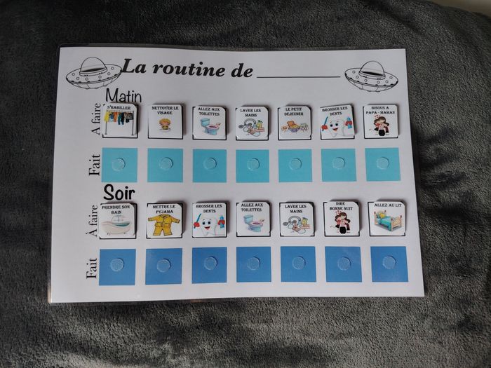 Ma routine du matin et soir pour garçon