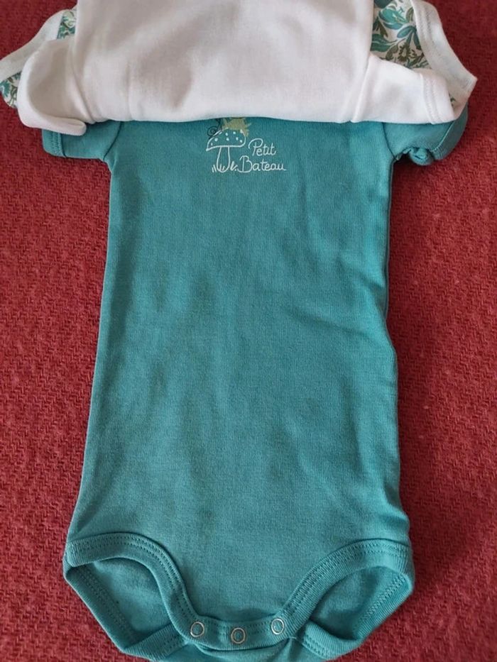 Lot de 3 bodies bébé Petit Bateau 6 mois neufs avec étiquette - photo numéro 3