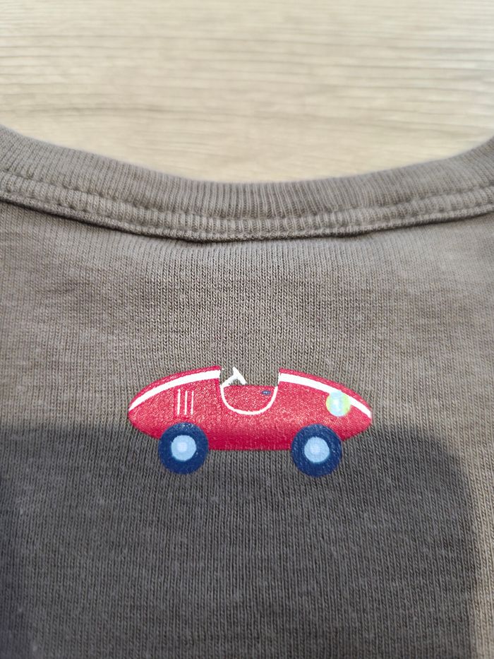 Tee-shirt manches courtes marron, H&M, 9-12 mois - photo numéro 3