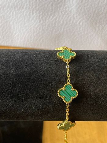 Bracelet trèfle à quatre feuilles verre en inoxydable