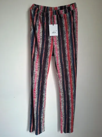 Pantalon ample rayé léger, plissé, fluide, taille élastique, Glamorous, neuf , taille 38