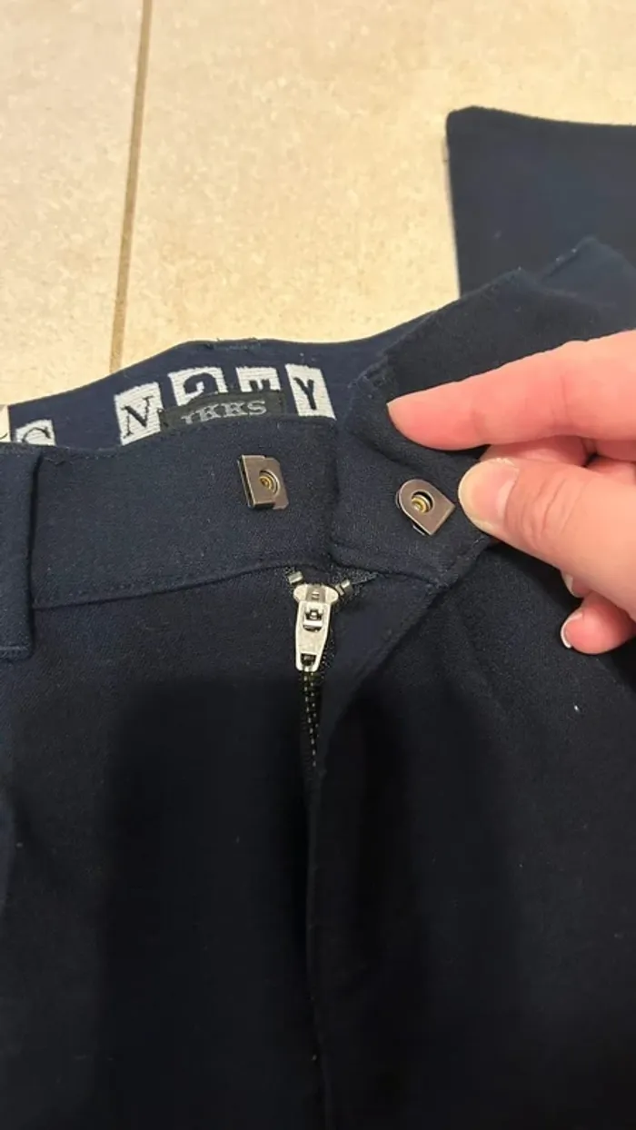 Pantalon forme chino navy en maille garçon IKKS 5 ans - photo numéro 8