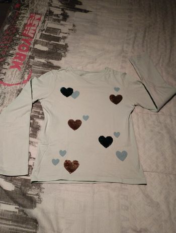 Tee shirt manches longues coeur