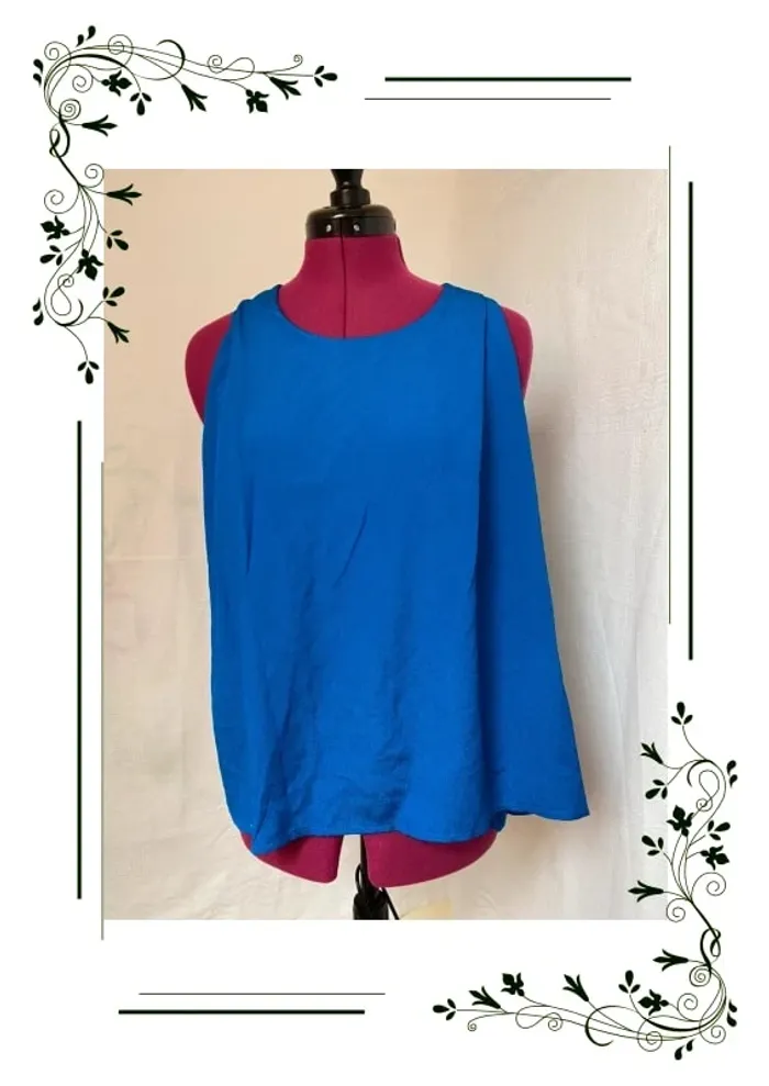 Top blouse sans manches top secret bleu T 36