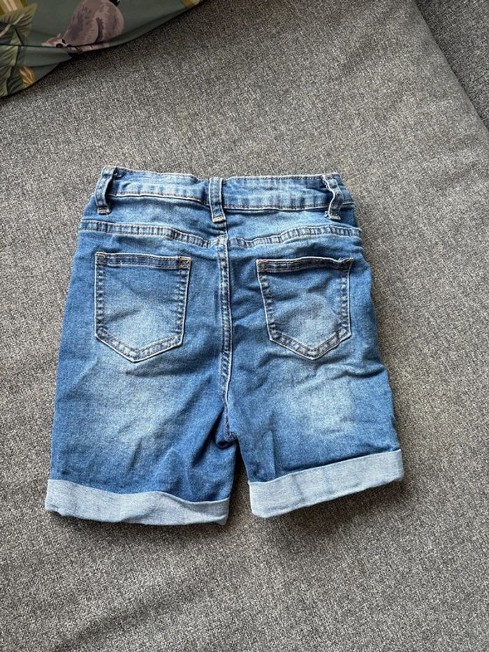 Short en jean taille haute fille - photo numéro 3