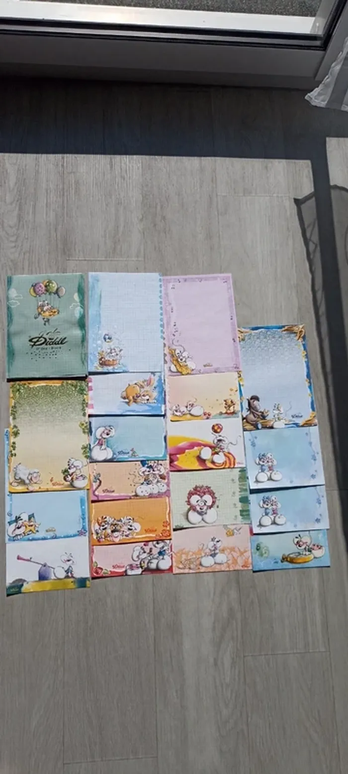 Gros Lot feuilles et bloc note A5 Diddl
