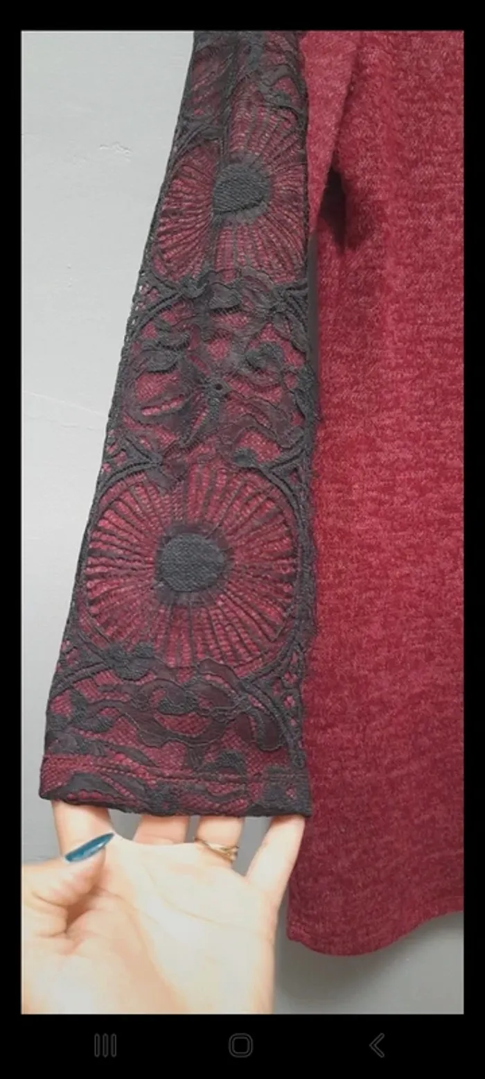 Robe pull avec manches dentelle - photo numéro 3