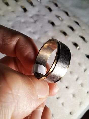 Bague acier inoxydable dorées