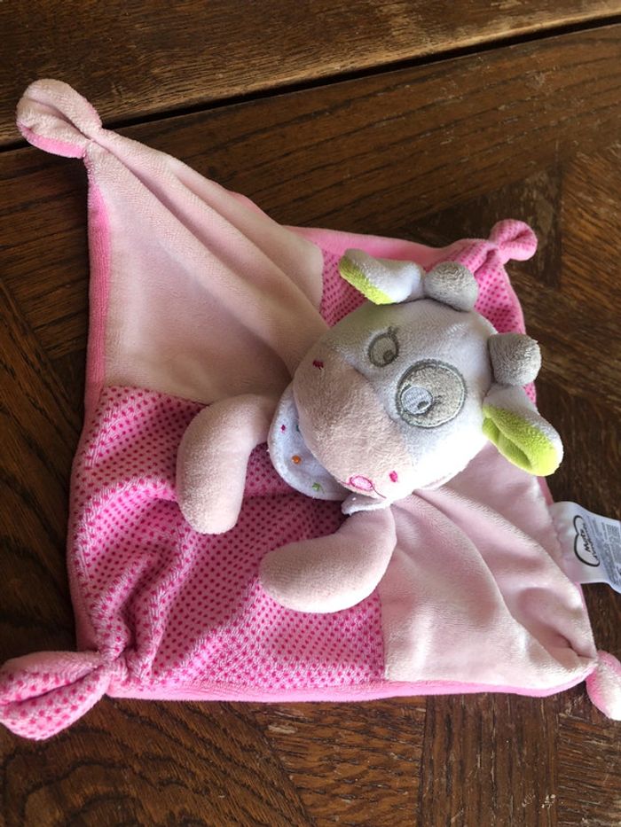 Doudou vache rose mots d’enfants