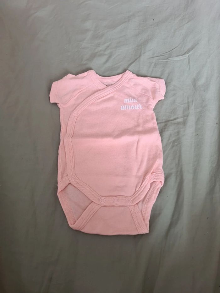 Ensemble rose salopette et 2 bodies coton - photo numéro 4