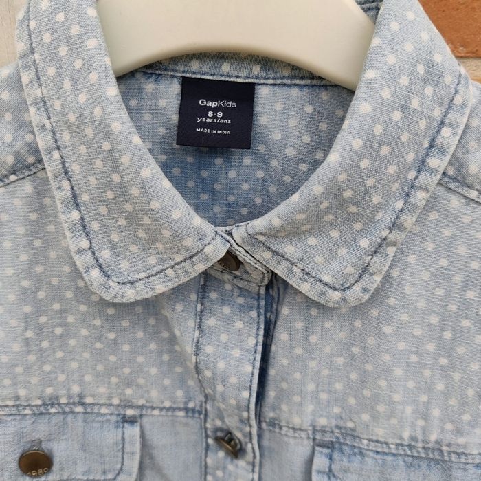 Chemise à manches longues bleu gap fille 8/9 ans - photo numéro 2