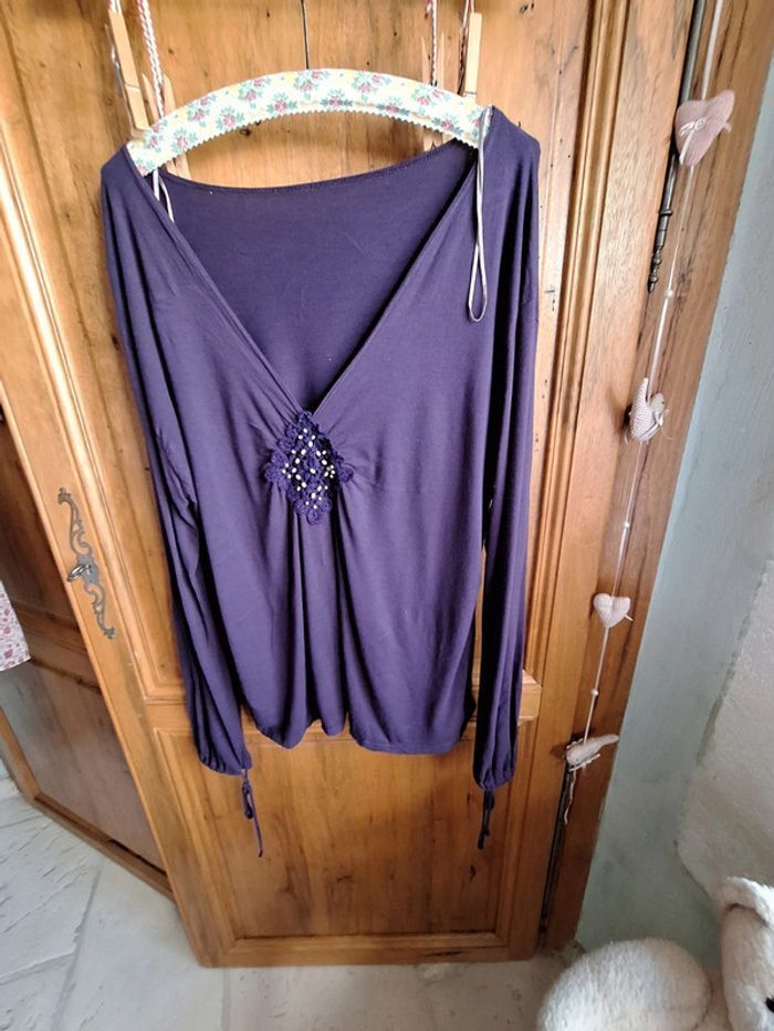 Haut  bohème grande taille T 50 - photo numéro 12
