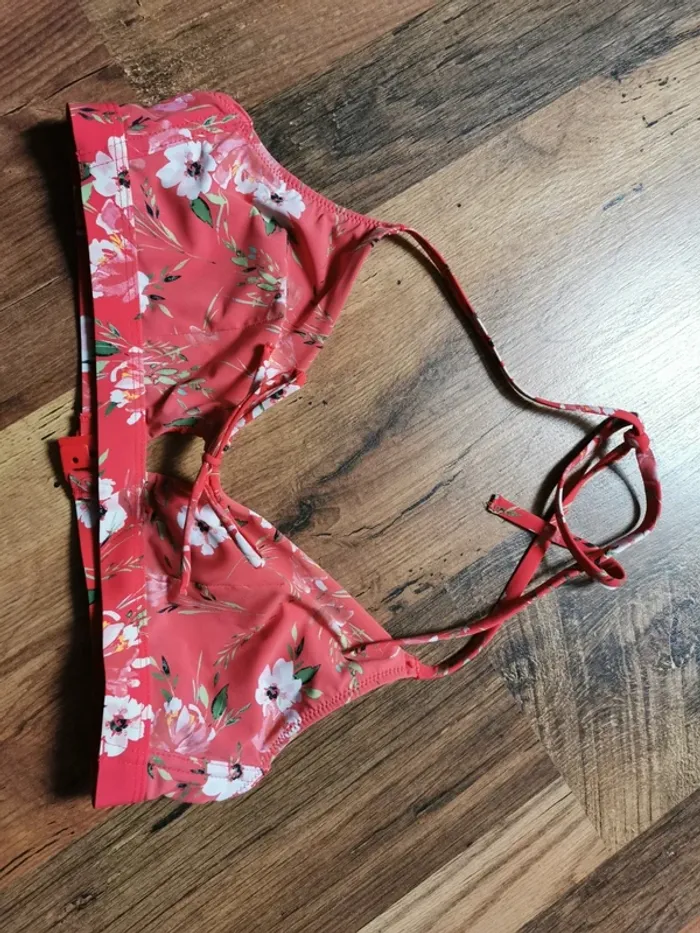 Bikini rouge floral Etam - photo numéro 5