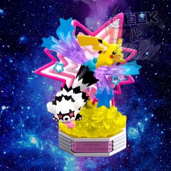 Figurine Re-Ment Pokémon - Neon Party - Pikachu et Zigzaton de Galar