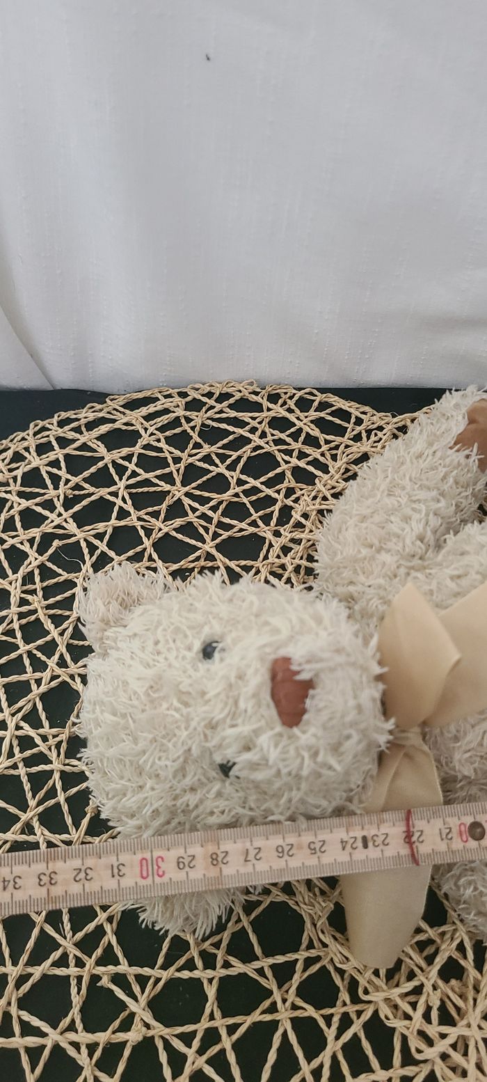 Ancien doudou ours beige marron noeud  MOULIN ROTY - photo numéro 4