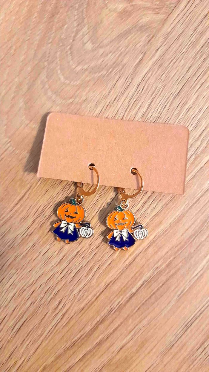 🎃 Boucles d’Oreilles Halloween Citrouilles Mignonnes 🎃 - photo numéro 2