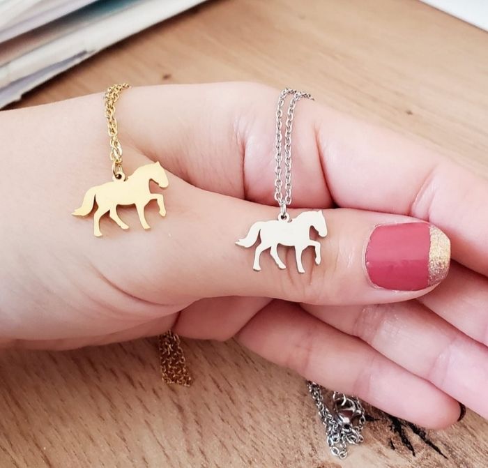 Collier cheval acier inoxydable Or - photo numéro 4