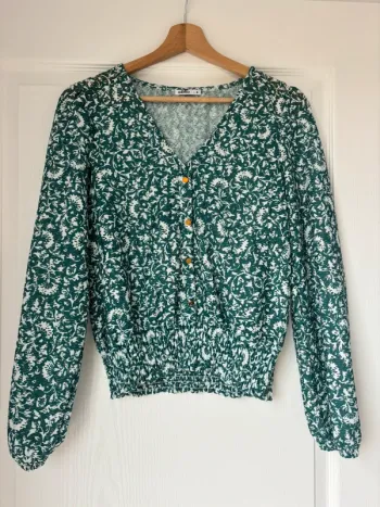 Blouse verte / blanche